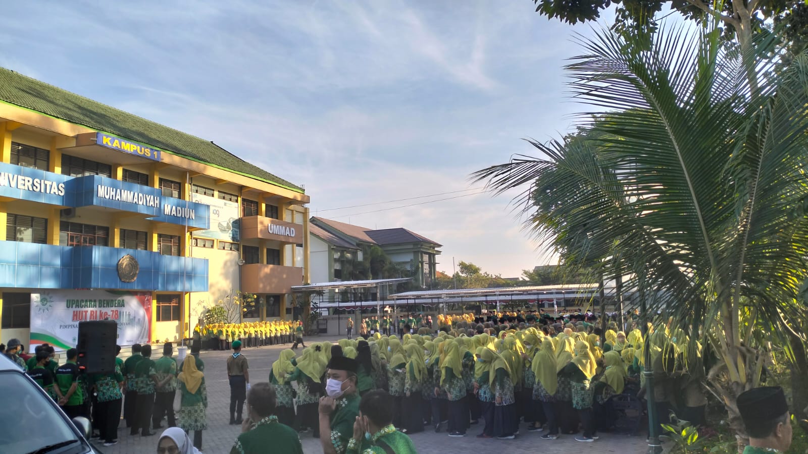 PDM Kota Madiun Gelar Upacara Bendera HUT ke-78 RI di Kampus Universitas Muhammadiyah Madiun (UMMAD)