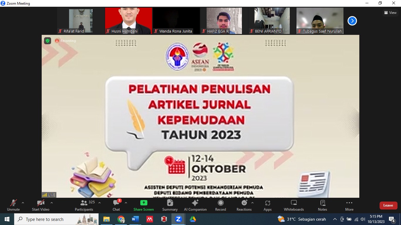 Dosen UMMAD Ikuti Pelatihan Penulisan Artikel Jurnal Kepemudaan Kemenpora Tahun 2023