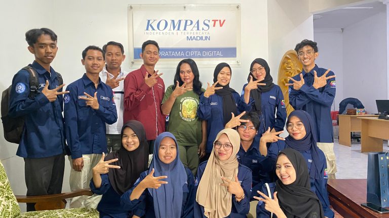 Belajar Praktik Jurnalistik TV, Himakom FISIP UMMAD Kunjungan Belajar ke Kompas TV Madiun